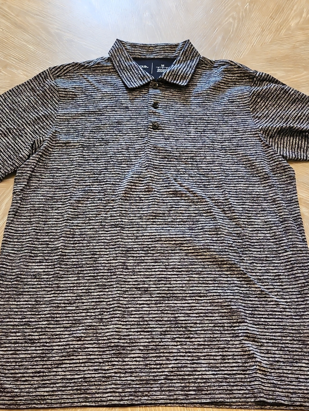 Men's Striped Polo Shirt - Black & White